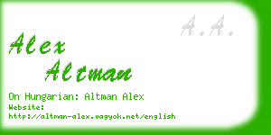 alex altman business card